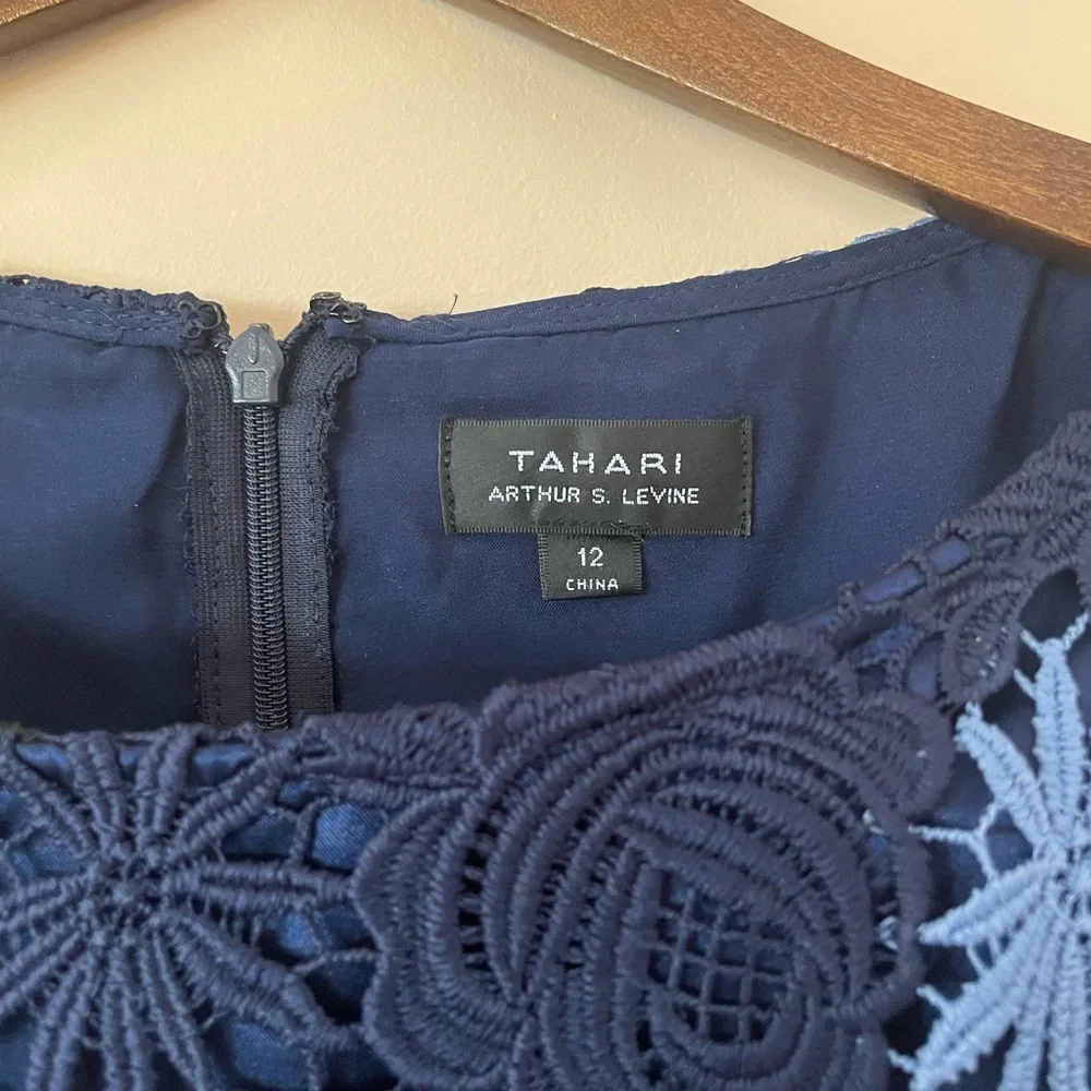 Tahari beautiful blue lace dress - Picture 2 of 11